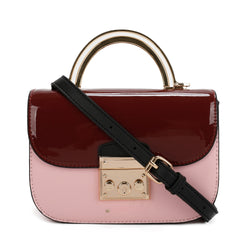 Elegant Rectangular Flap Bag with Metallic Lock & Top Handle.