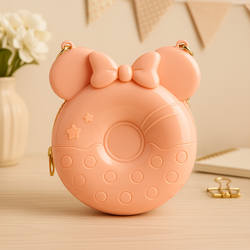 Glossy Peach Minnie Mouse Handbag for Girls