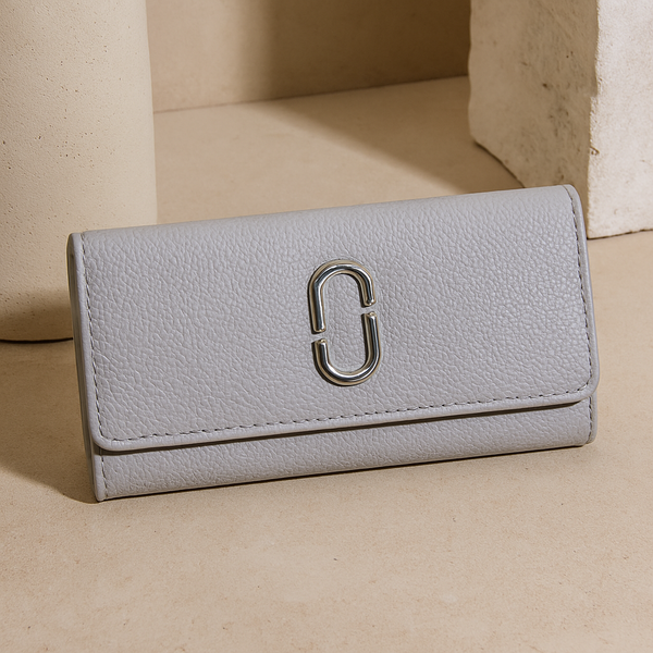 Purple Textured Leather Clutch Wallet for Women
