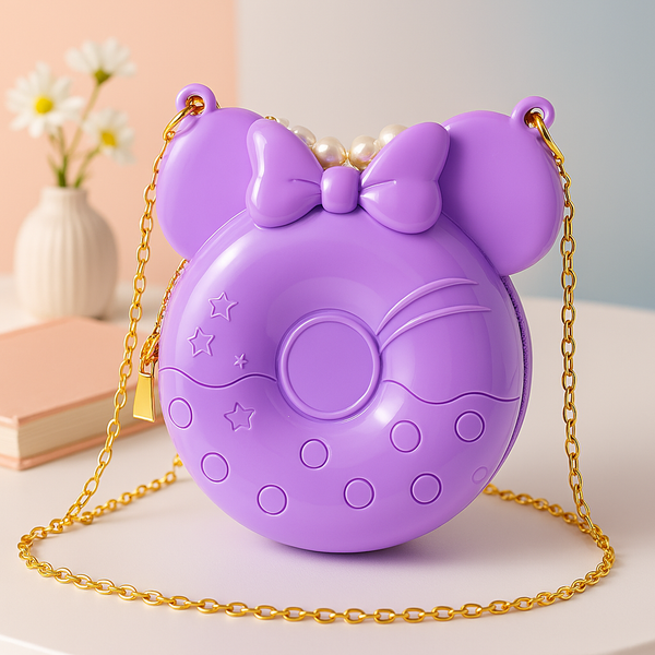 Glossy Purple Minnie Mouse Handbag for Girls