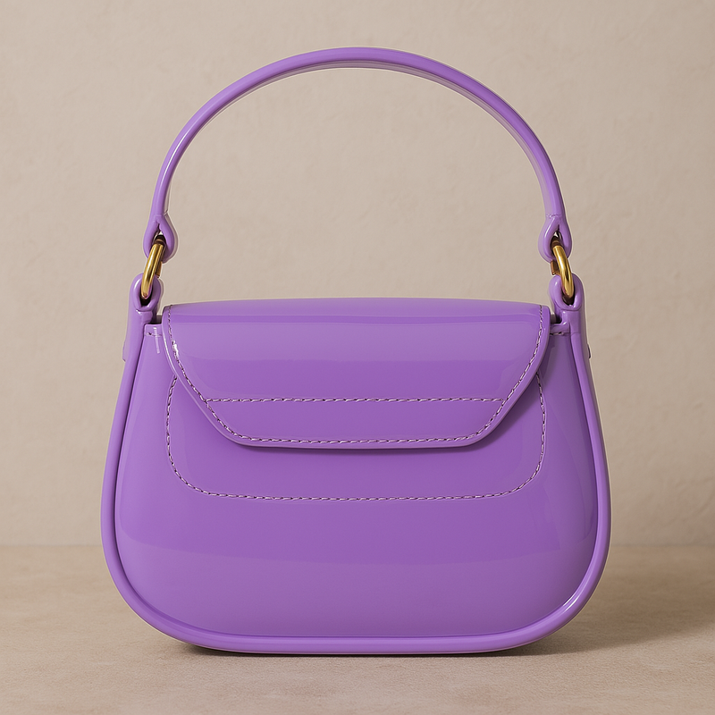 Lavender Purple Glossy G Buckle Purse – Soft Pastel Trendy Handbag