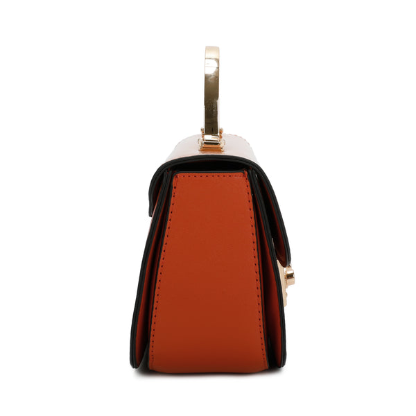 Elegant Rectangular Flap Bag with Metallic Lock & Top Handle.