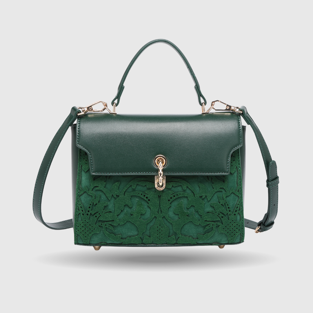 EMPORIO EMBOSSED MESSENGER Dark Green HANDBAG