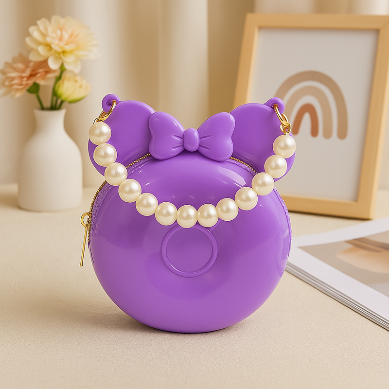 Glossy Purple Minnie Mouse Handbag for Girls