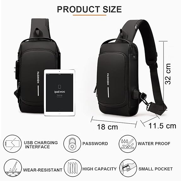 Anti-theft sling bag with a USB charging port