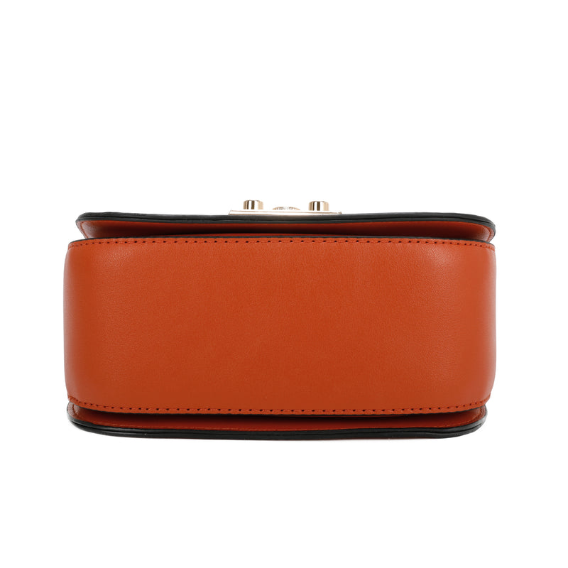 Elegant Rectangular Flap Bag with Metallic Lock & Top Handle.