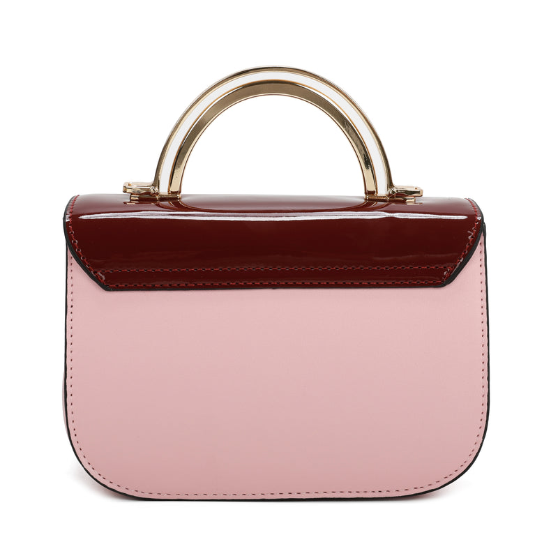 Elegant Rectangular Flap Bag with Metallic Lock & Top Handle.