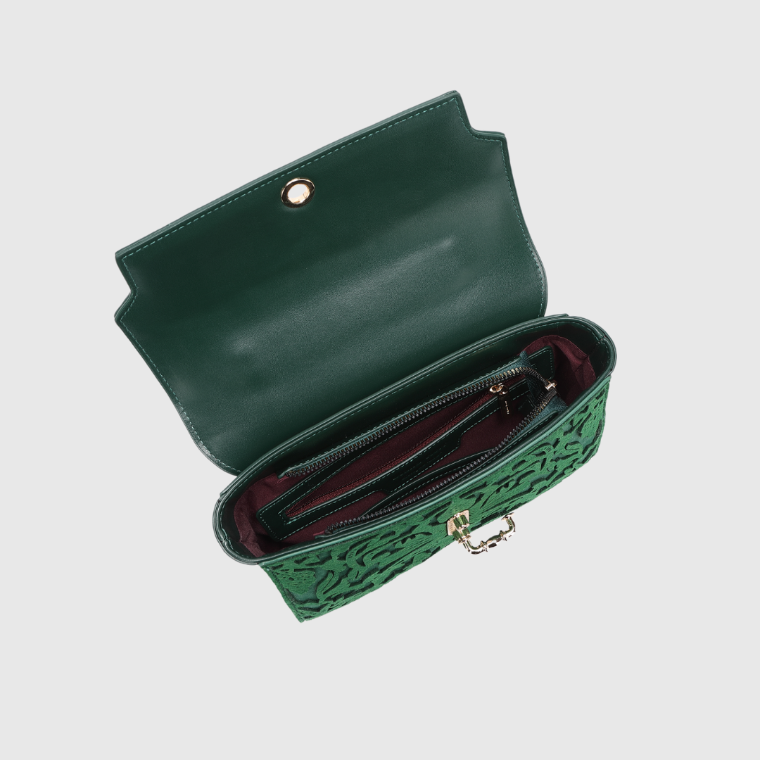 EMPORIO EMBOSSED MESSENGER Dark Green HANDBAG