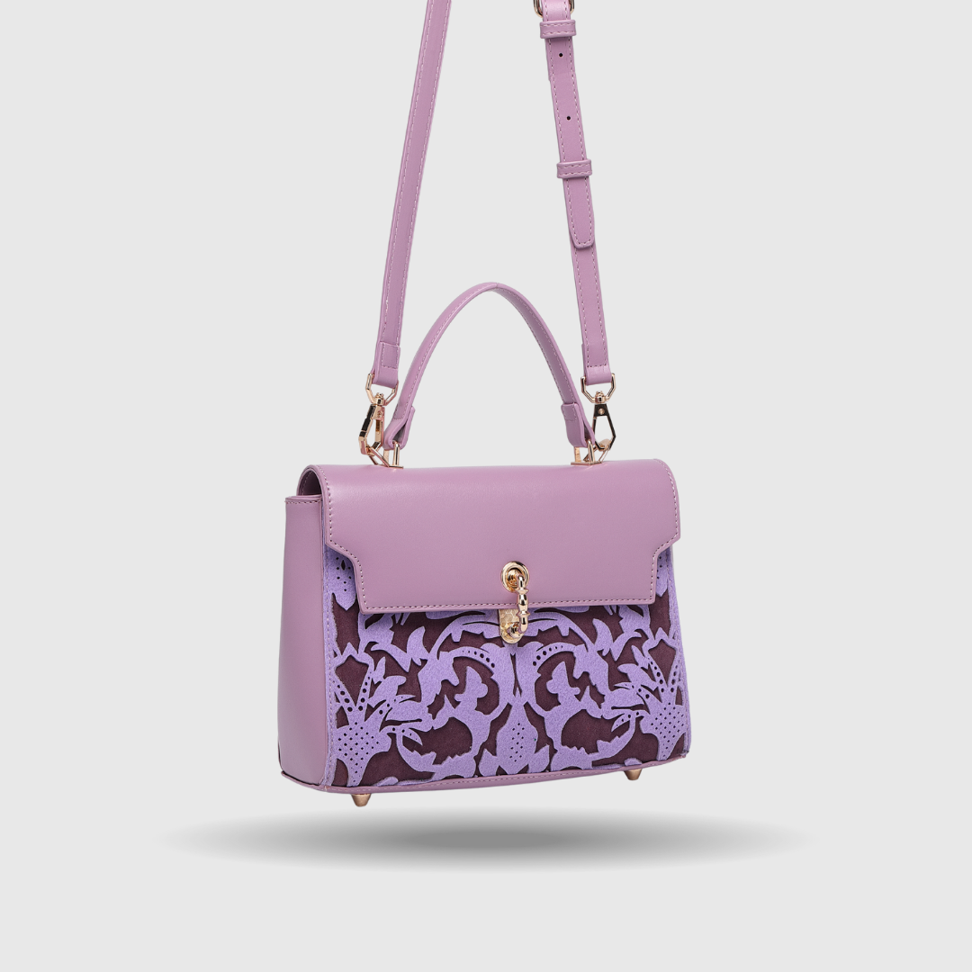 EMPORIO EMBOSSED MESSENGER Purple HANDBAG