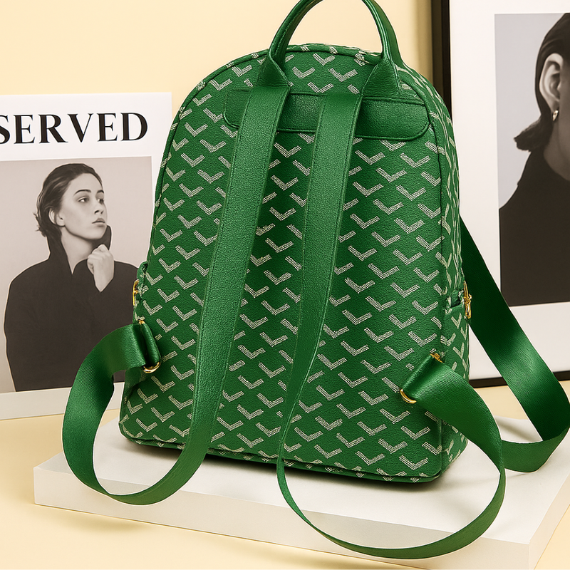 Backpack for Women-Patterned Designer Backpack with Gold Zipper