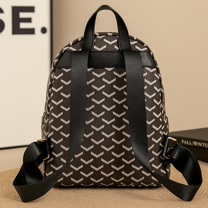 Backpack for Women-Patterned Designer Backpack with Gold Zipper