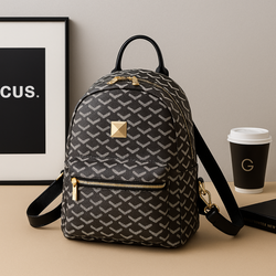Backpack for Women-Patterned Designer Backpack with Gold Zipper