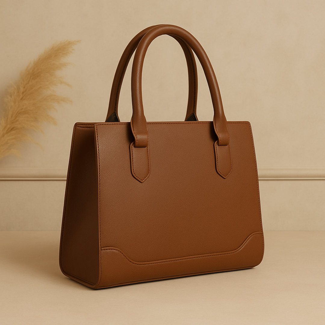Classic Structured Tote Brown HandBag For Women – Premium Office & Casual Handbag