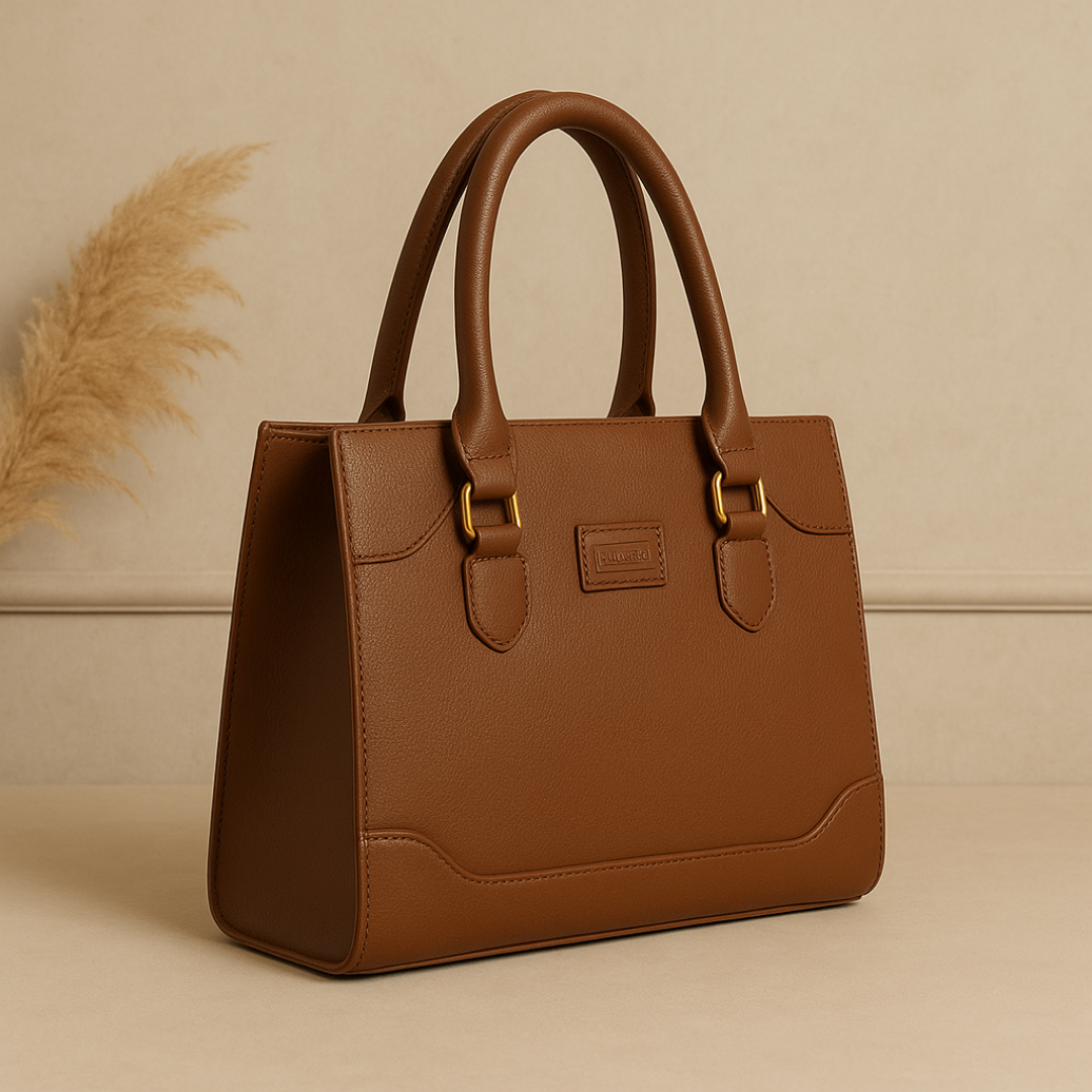 Classic Structured Tote Brown HandBag For Women – Premium Office & Casual Handbag