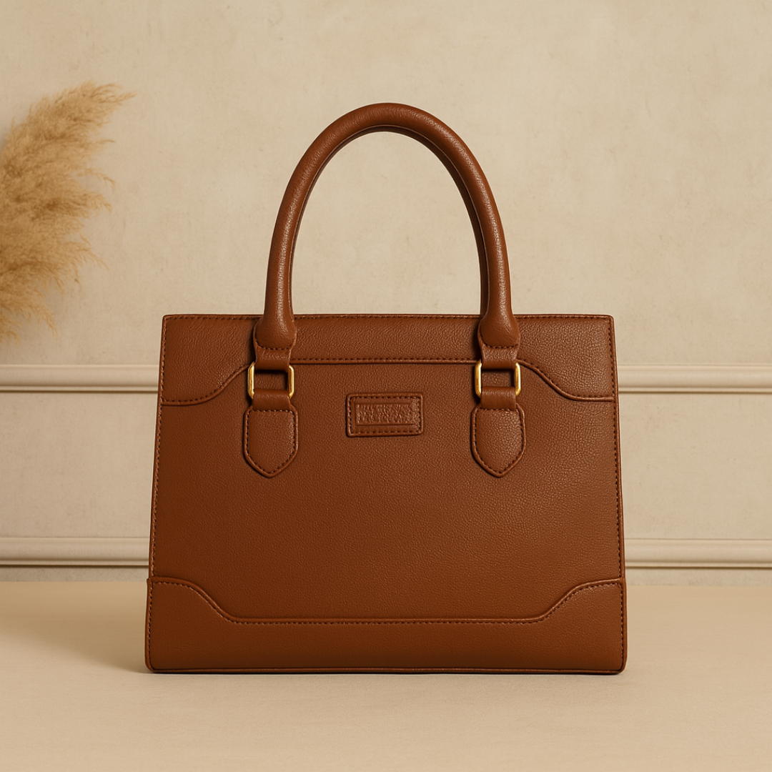 Classic Structured Tote Brown HandBag For Women – Premium Office & Casual Handbag
