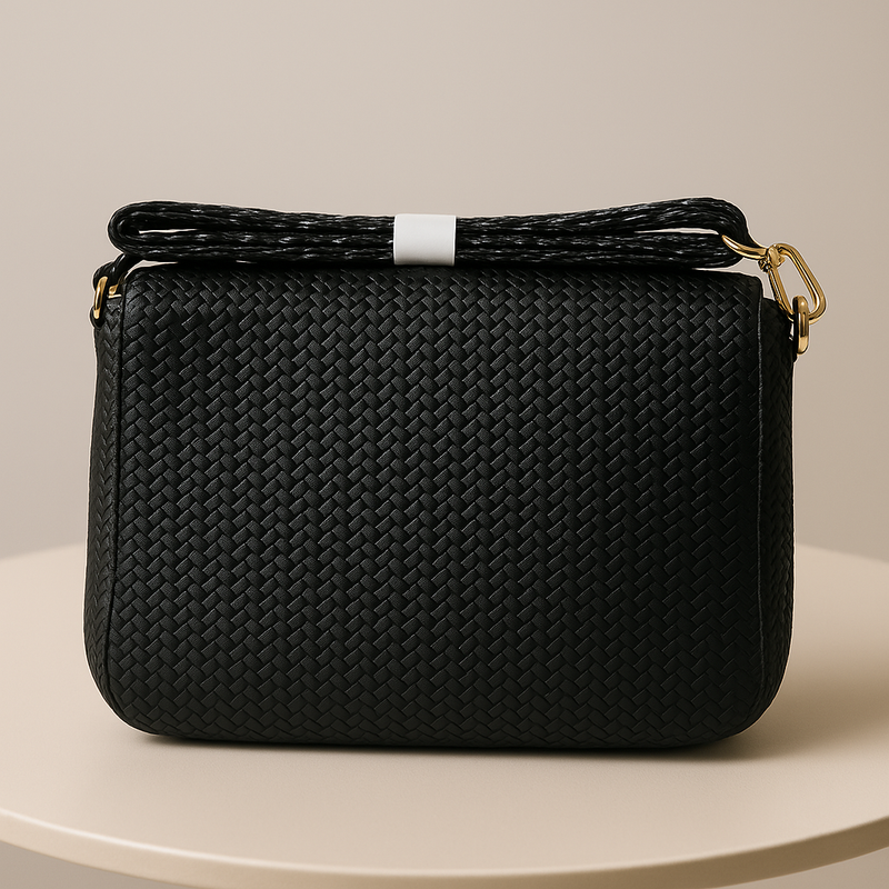 Elegant Black Crossbody Bag – Gold Clasp | Chic Everyday Shoulder Bag