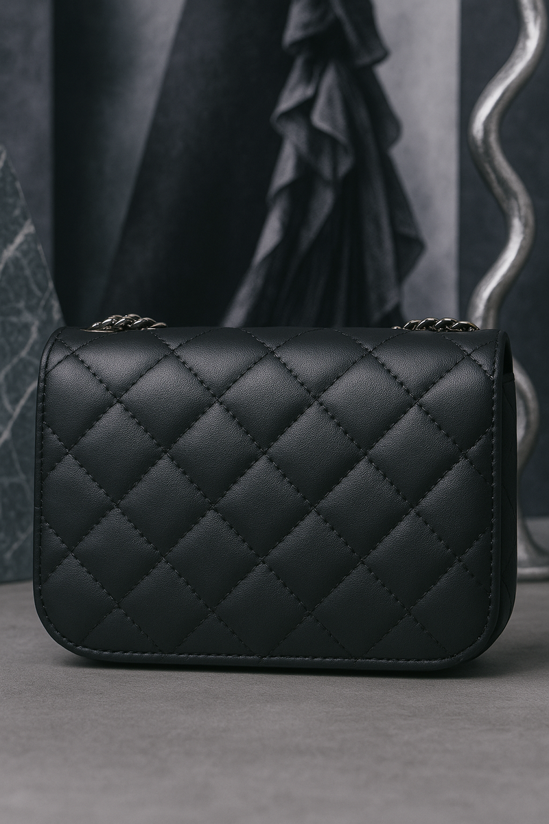 Rivaara Luxe Quilted Elegance Sling Bag – Black