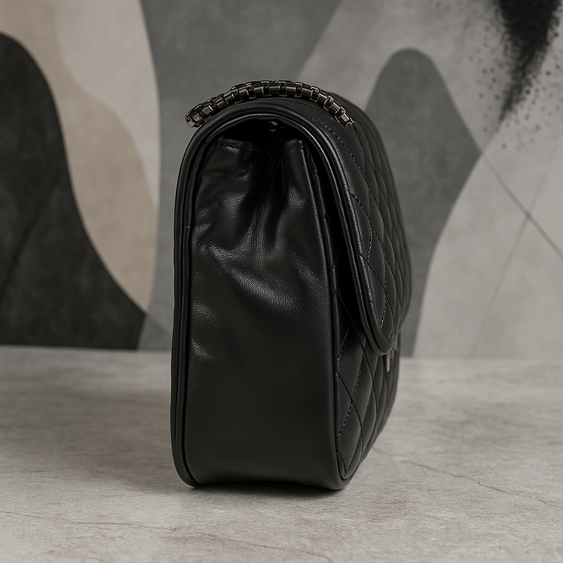 Rivaara Luxe Quilted Elegance Sling Bag – Black