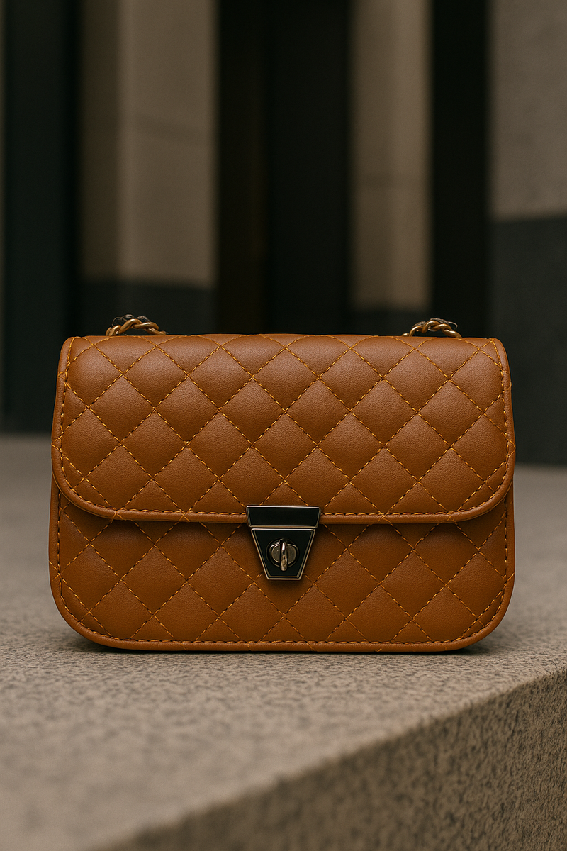 Rivaara Luxe Quilted Elegance Sling Bag – Brown