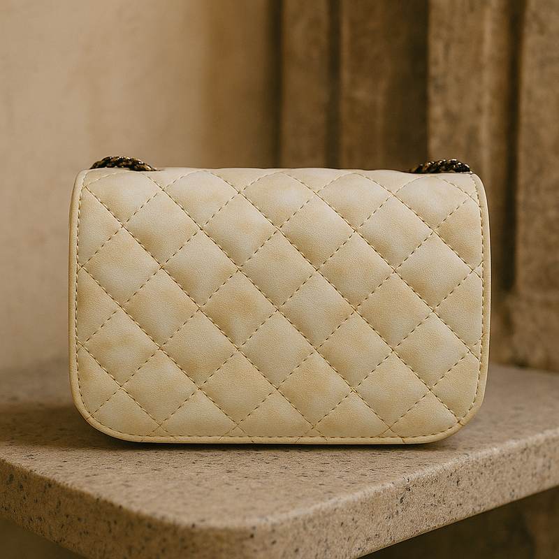 Rivaara Luxe Quilted Elegance Sling Bag – White