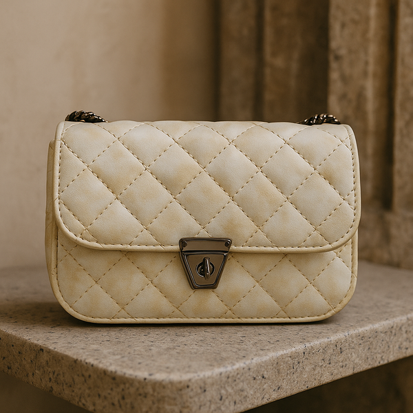 Rivaara Luxe Quilted Elegance Sling Bag – White