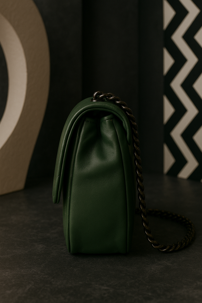 Rivaara Luxe Quilted Elegance Sling Bag – Green