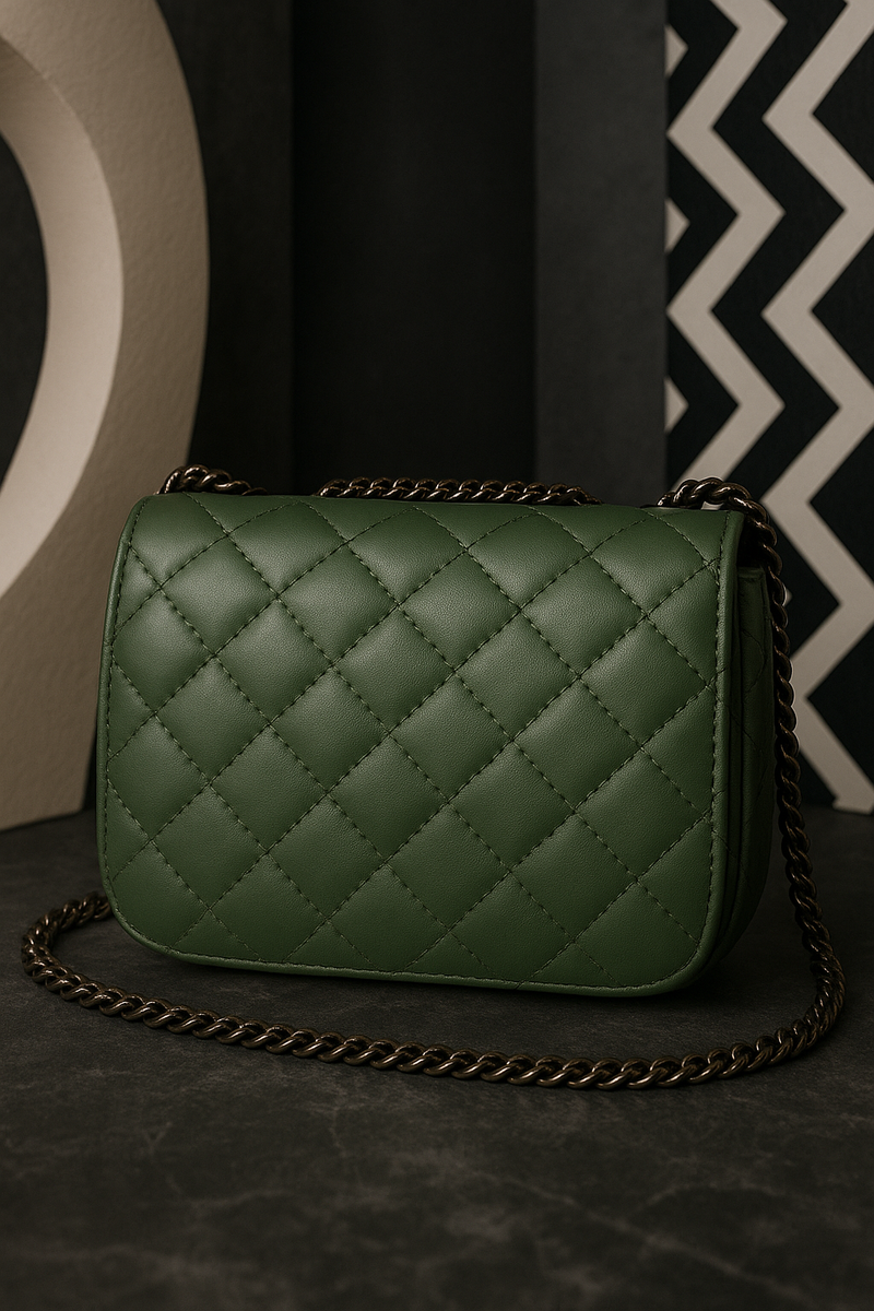 Rivaara Luxe Quilted Elegance Sling Bag – Green