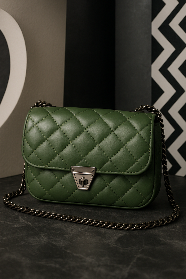 Rivaara Luxe Quilted Elegance Sling Bag – Green