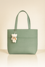 Large Capacity Fashion Shoulder Bag with Teddy Bear Charm for Work, School & Everyday Use