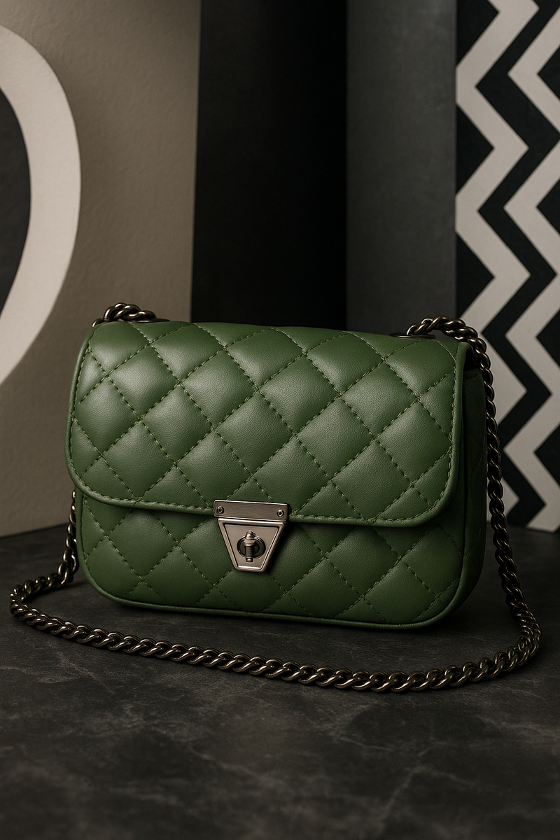 Rivaara Luxe Quilted Elegance Sling Bag – Black