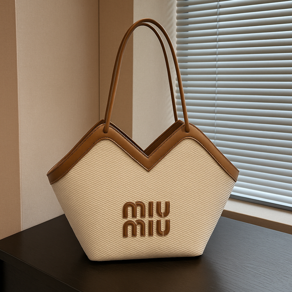 Women Shoulder Carry Handbag-V Edge Canvas Tote