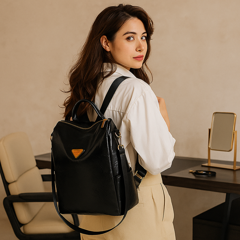 Backpack for Women Black Lightweight Stylish, Water-Resistant Backpack for College, Office & Travel
