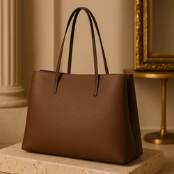 Women Handbag Elegance Structured Tote Bag for women Brown Color-Rivaaraluxe
