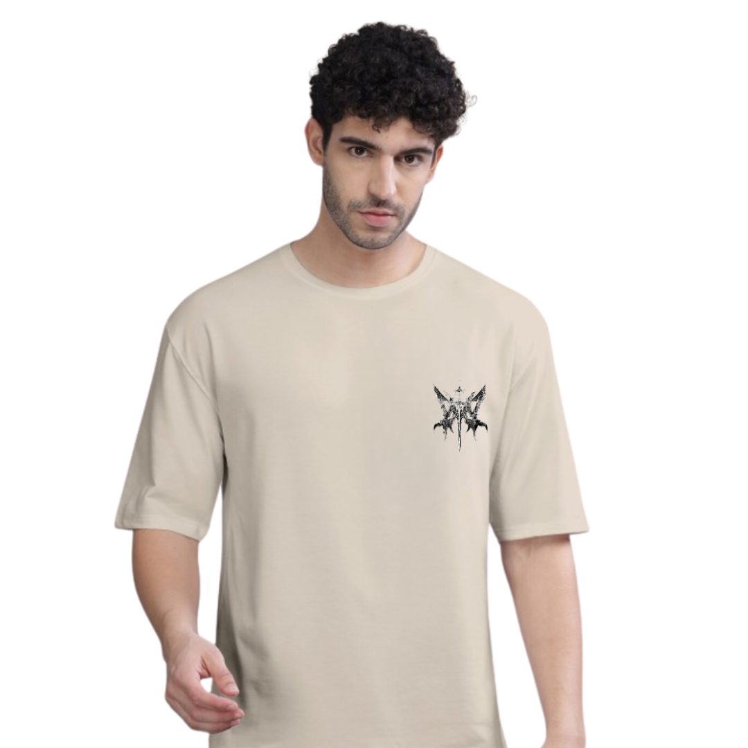 Shadow Seraph Blade Black,grey,white & Cream mens oversized-gothic-back-print-tshirt-Rivaraluxe