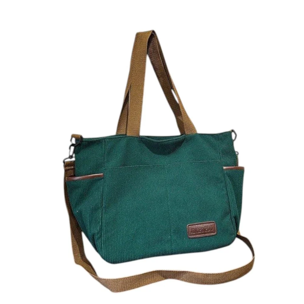 Corduroy Shoulder Tote Bag