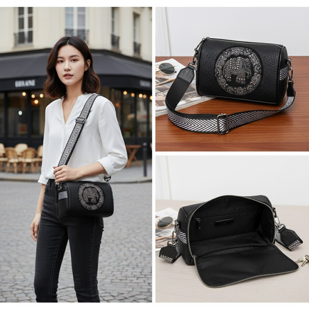 Premium Elephant Studded Sling Bag