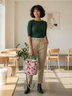 CUTE PATTERN CANVAS SLING BAG