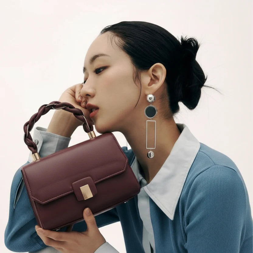 The Crimson Elegance Top-Handle Sling Bag for Women