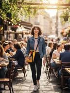 CUTE PATTERN CANVAS SLING BAG