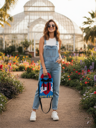 CUTE PATTERN CANVAS SLING BAG