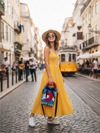 CUTE PATTERN CANVAS SLING BAG