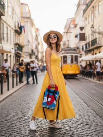 CUTE PATTERN CANVAS SLING BAG