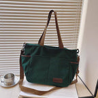 Corduroy Shoulder Tote Bag