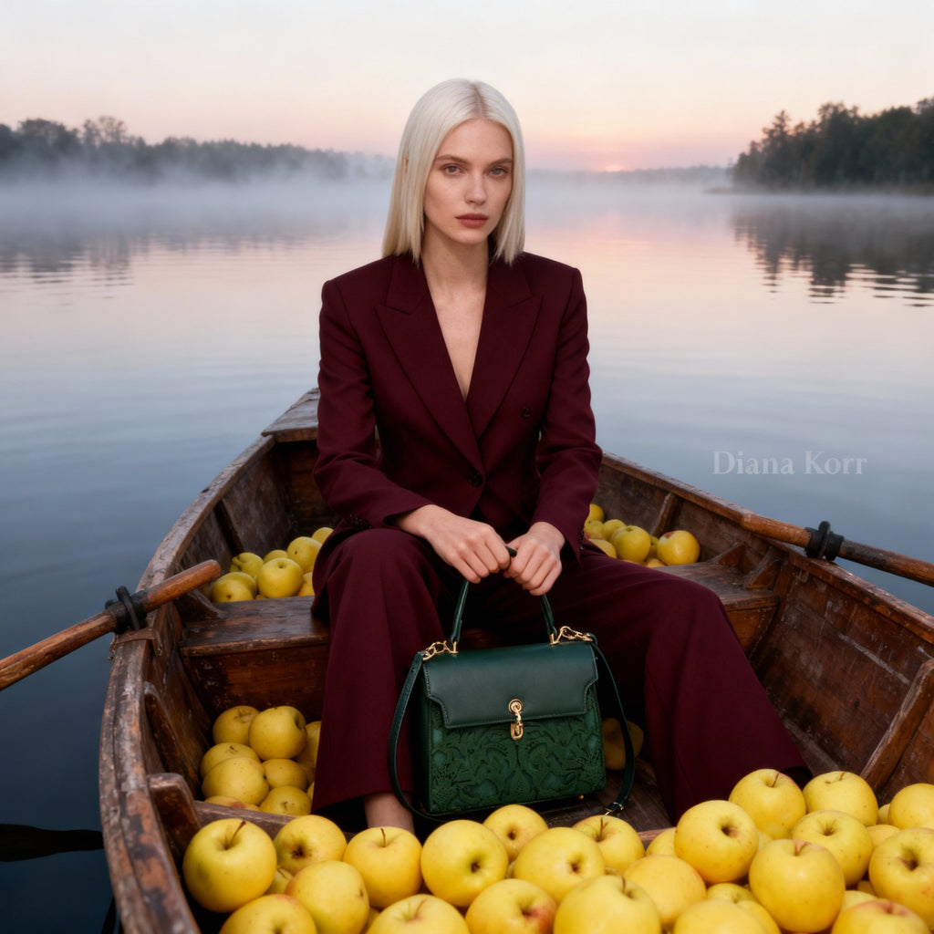 EMPORIO EMBOSSED MESSENGER Dark Green HANDBAG